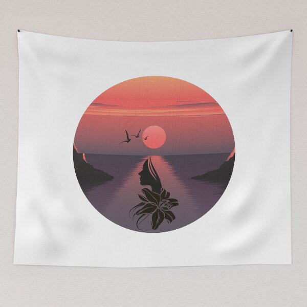Item preview, Georgia Okeeffe Pink Moon Over Water designed and sold by Kunal Smart.