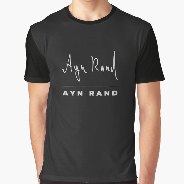 Artikel-Vorschau von Ayn Rand Signatur-T-Shirt, designt und verkauft von CMYKStudio.