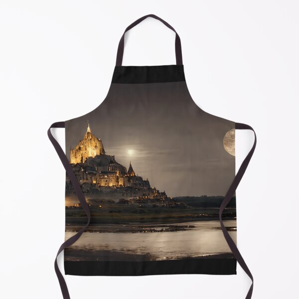 Item preview, Mont-Saint-Michel with a full moon designed and sold by GeneratedArt.