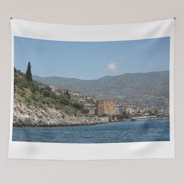 Item preview, Red Tower Alayna Mountain Landscape Design Painting  designed and sold by randomtdesigns.