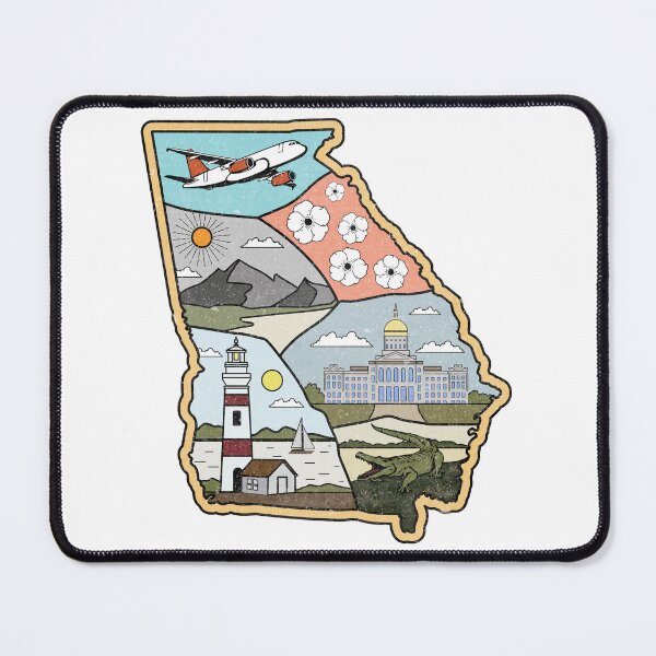 Item preview, Georgia Map - Vintage Atlanta Macon Savannah GA Souvenir designed and sold by merchzy.