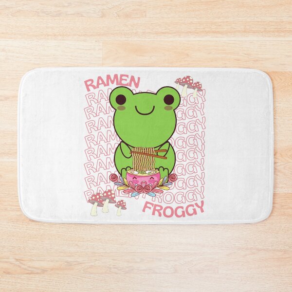 Item preview, Cute Cartoon Kawaii Frog eating Ramen Bowl | adorable Ramen noodles animals | Japanese Kawaii aesthetic | Kawaii Ramen Frog | Froggy Ramen | Chibi kawaii frog and mushrooms designed and sold by Saffire6.