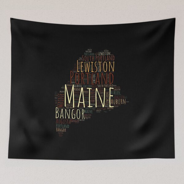 Item preview, Maine State Map and Cities  designed and sold by labatchino10.