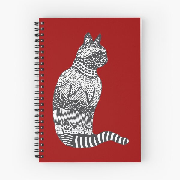 Item preview, Black and White Cat Design on a Red Background designed and sold by Jan Palmer.