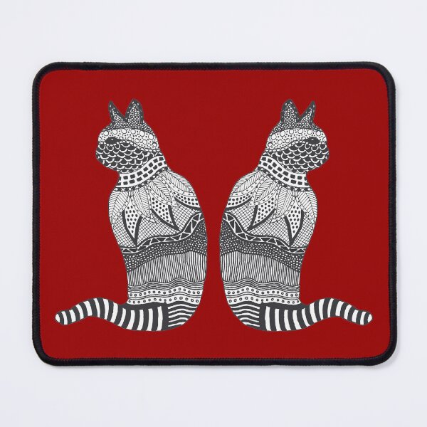 Item preview, Black and White Cat Design on a Red Background designed and sold by Jan Palmer.