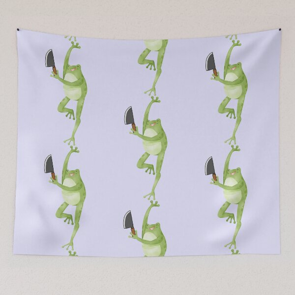 Item preview, Cute Cartoon Kawaii Frog holding knife | adorable knife animals | Japanese Kawaii aesthetic | Kawaii knife Frog | Froggy knife | Chibi kawaii frog and mushrooms designed and sold by Saffire6.