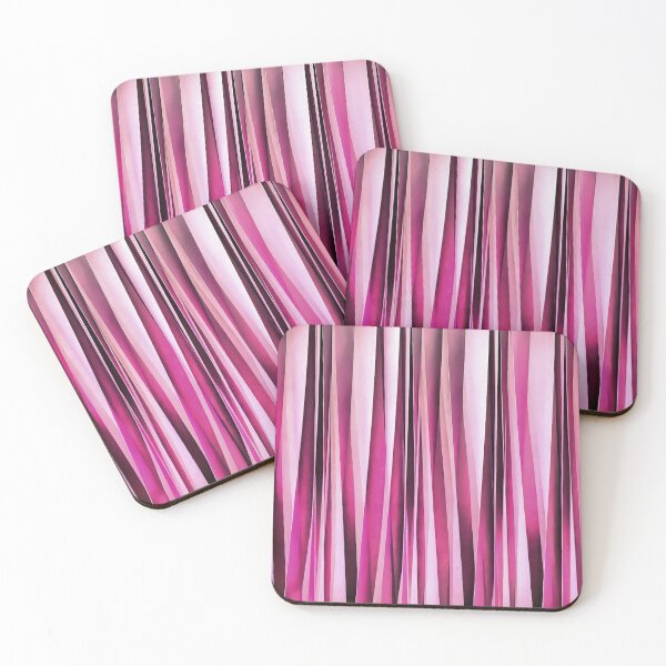 Item preview, Uneven Artistic Vertical Stripes Rose Pink Hues  designed and sold by taiche.