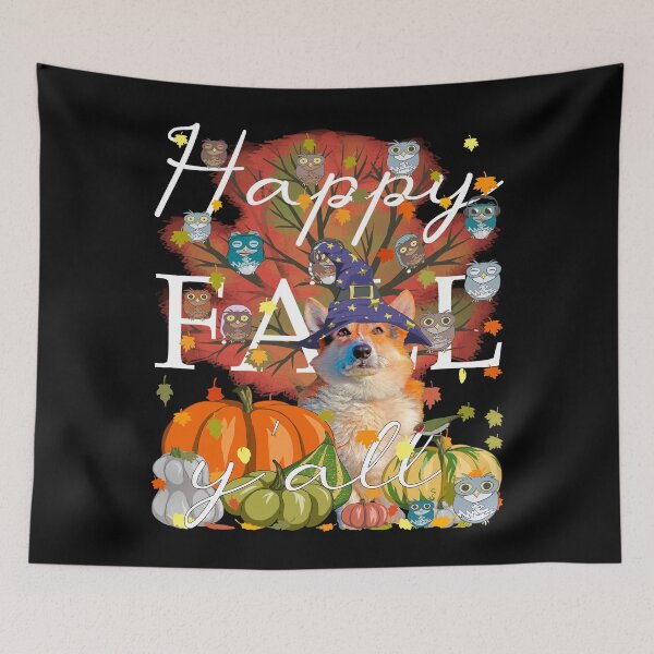 Item preview, Happy Fall Y'All Witch Corgi & Pumpkin Funny Thanksgiving designed and sold by r-silver.