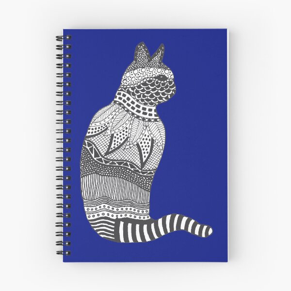 Item preview, Black and White Cat Design on Blue Background designed and sold by Jan Palmer.