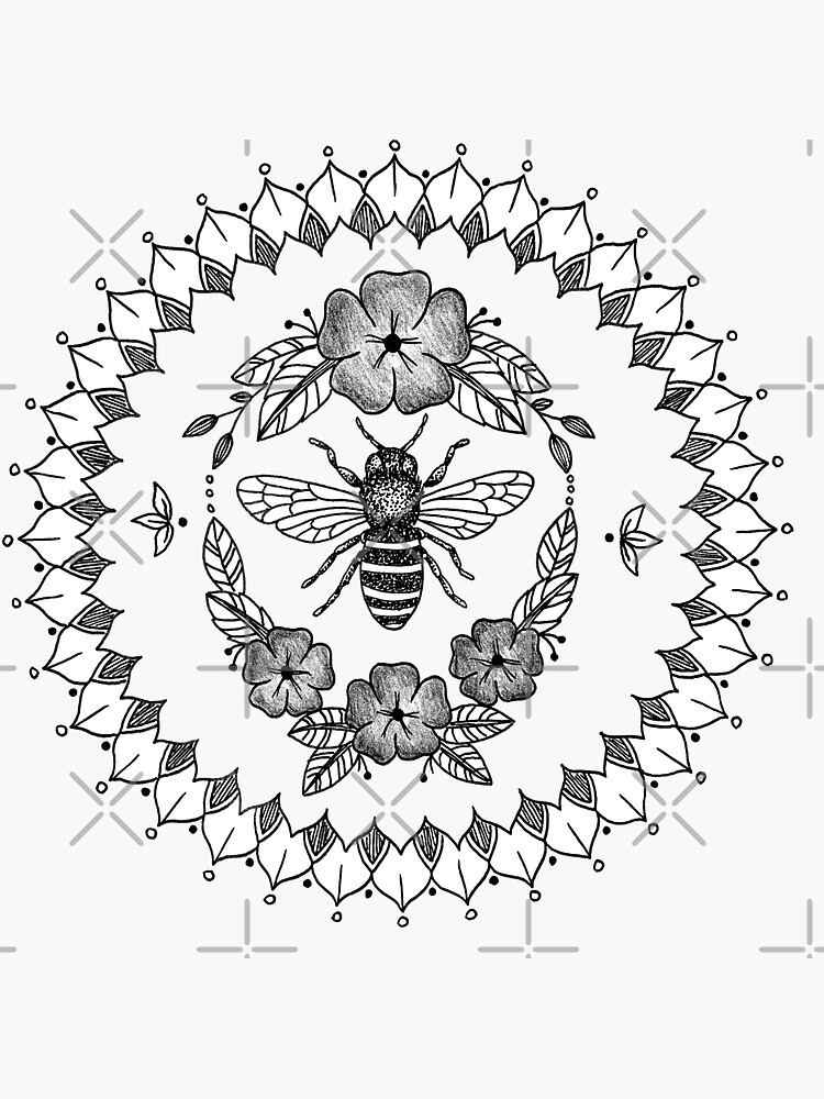 Download "Bumble Bee Mandala" Sticker by georgiamason | Redbubble