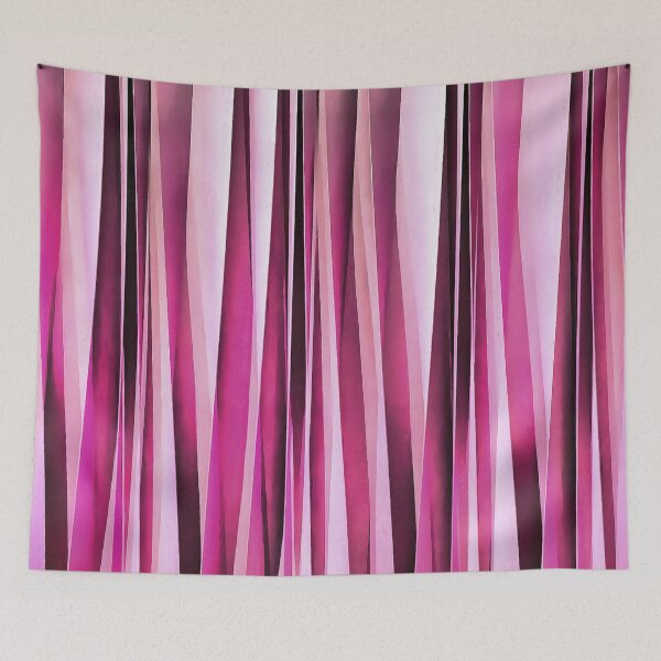 Item preview, Uneven Artistic Vertical Stripes Rose Pink Hues  designed and sold by taiche.