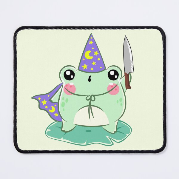 Item preview, Cute Cartoon Kawaii Frog holding knife | adorable knife animals | Japanese Kawaii aesthetic | Kawaii knife Frog | Froggy knife | Chibi kawaii frog and mushrooms designed and sold by Saffire6.