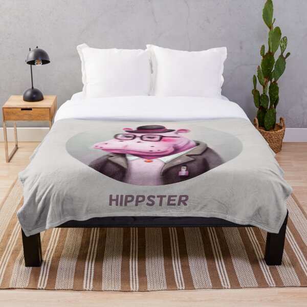 Aperçu de l'œuvre Hipster Hippopotame Hipster créée et vendue par dramabite.