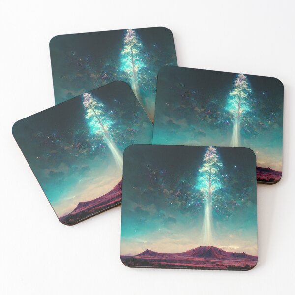 Item preview, Cosmic Tree of Life ascends into Space from a Desert Landscape designed and sold by DistilledFuture.