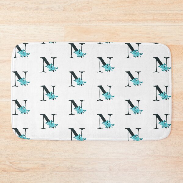 Item preview, Blue floral N monogram designed and sold by Coffee Lifestyle.