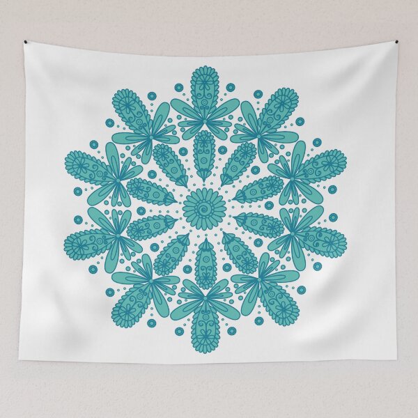 Item preview, turquoise round mandala designed and sold by designer437.