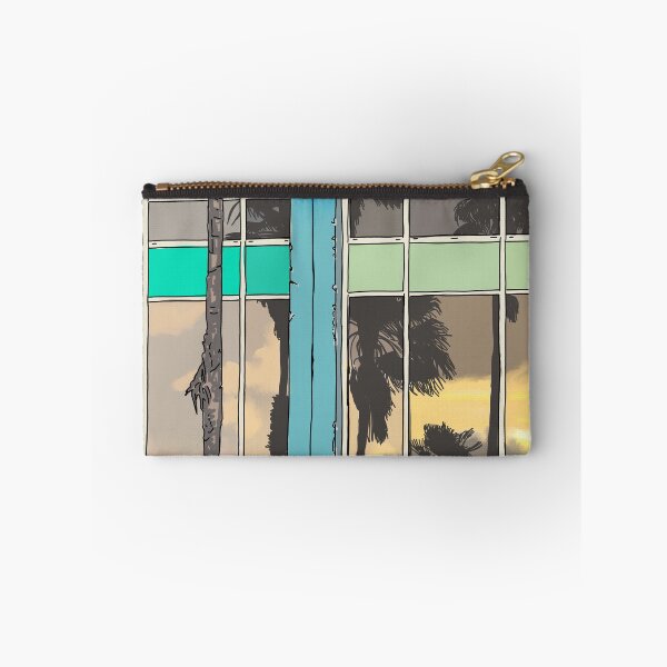 Item preview, Reflection of California palm tree on a window at sunset in Tel Aviv designed and sold by NaliniLe.