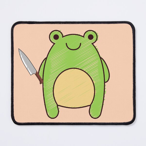 Item preview, Cute Cartoon Kawaii Frog holding knife | adorable knife animals | Japanese Kawaii aesthetic | Kawaii knife Frog | Froggy knife | Chibi kawaii frog and mushrooms designed and sold by Saffire6.