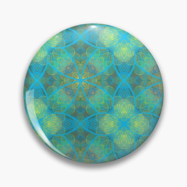 Item preview, Plethora of green and yellow circles, unique hand drawn flower and leaf, geometric repeating pattern - WelshDesigns designed and sold by welshdesigns.