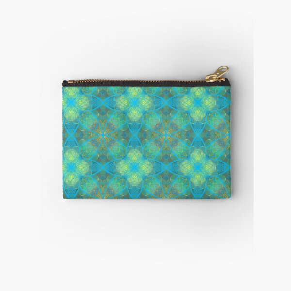 Item preview, Plethora of green and yellow circles, unique hand drawn flower and leaf, geometric repeating pattern - WelshDesigns designed and sold by welshdesigns.