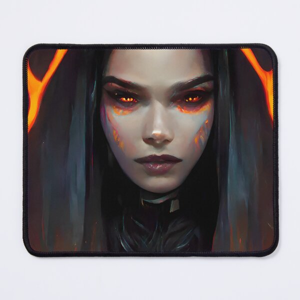 Item preview, Woman ready for battle, red eyes designed and sold by GeneratedArt.