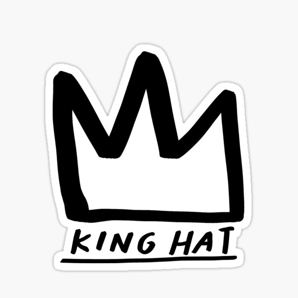 "King Hat Art Print Black and White Drawing Crown Redbubble
