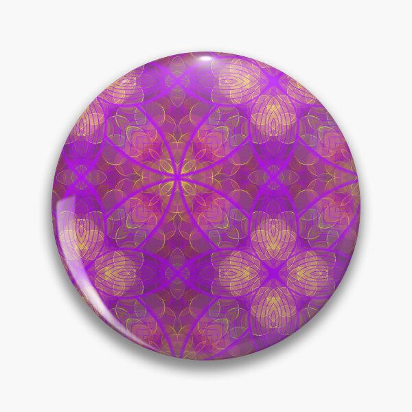 Item preview, Plethora of green and yellow circles, purple background, unique hand drawn flower and leaf, geometric repeating pattern - WelshDesigns designed and sold by welshdesigns.
