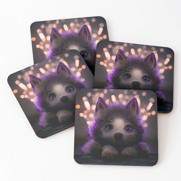 Item preview, Purple baby wolf designed and sold by GeneratedArt.