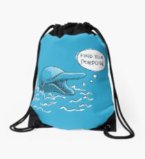Find Your Porpoise Drawstring Bag