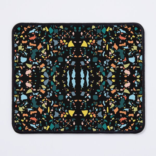 Item preview, colorful abstract terrazzo black granite pattern  designed and sold by Randa Ranmania.