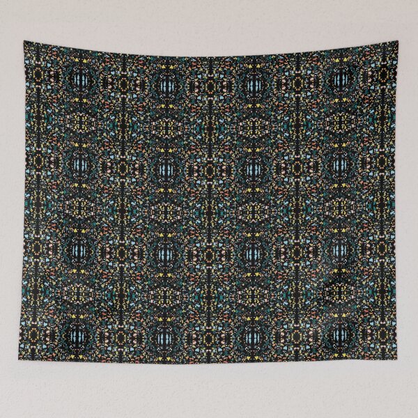 Item preview, colorful abstract terrazzo black granite pattern  designed and sold by Randa Ranmania.