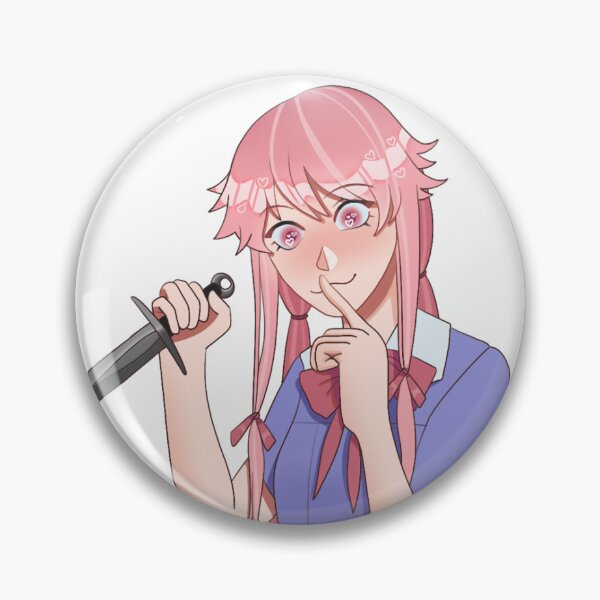 Yuno Gasai Future Diary Pin Mirai Nikki Anime Girl Tinplate Badge Pinback  Button Brooch Otaku Gift 58MM