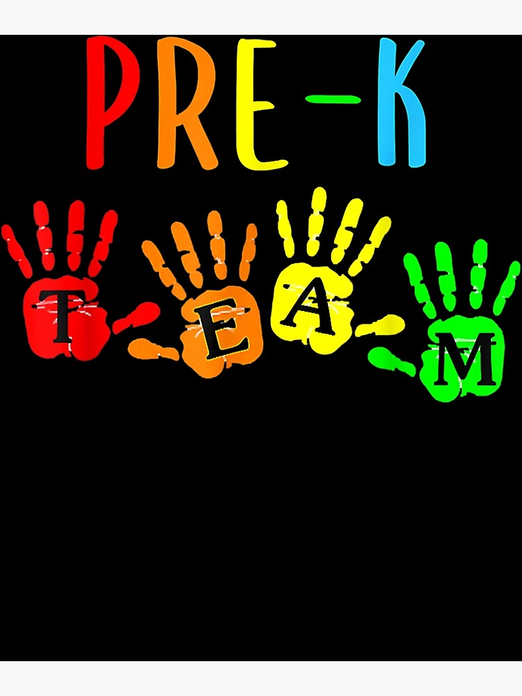"Back To School Pre K Teacher Team Handprints " Poster for Sale by