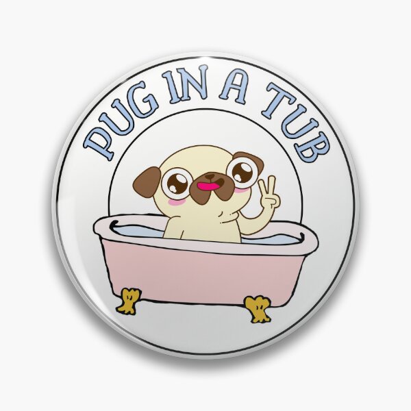 Item preview, Pug in a Tub LIGHT BLUE designed and sold by to-esu.