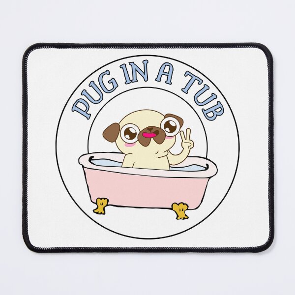 Item preview, Pug in a Tub LIGHT BLUE designed and sold by to-esu.