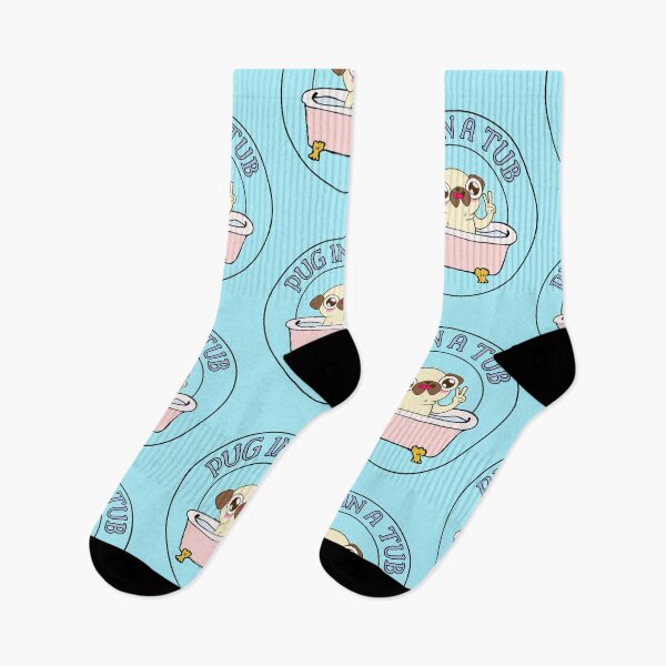 Item preview, Pug in a Tub LIGHT BLUE designed and sold by to-esu.