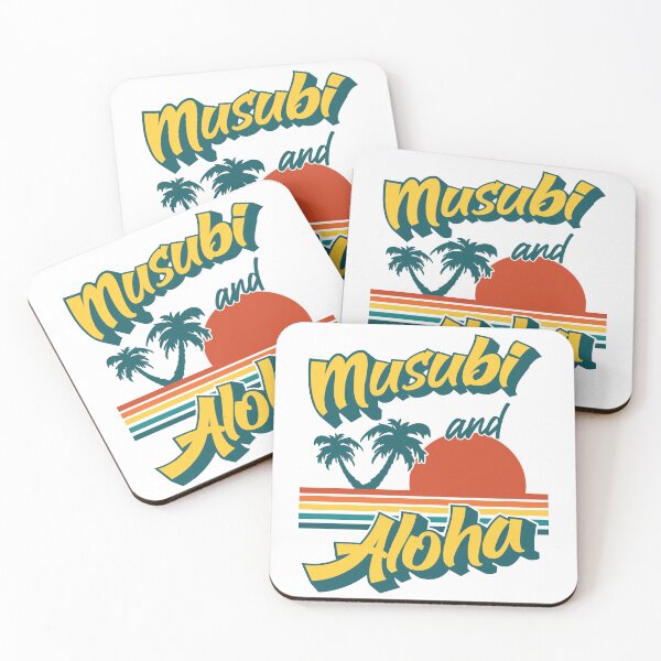 Item preview, Musubi and Aloha Retro Hawaiian Sunset  designed and sold by Huhnerdieb Apparel.