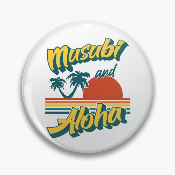 Item preview, Musubi and Aloha Retro Hawaiian Sunset  designed and sold by Huhnerdieb Apparel.