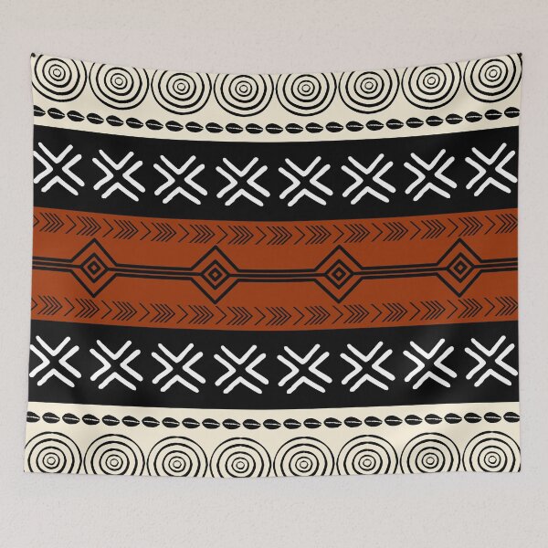 Item preview, White African Mud Cloth Fabric Design designed and sold by funkyvibes.