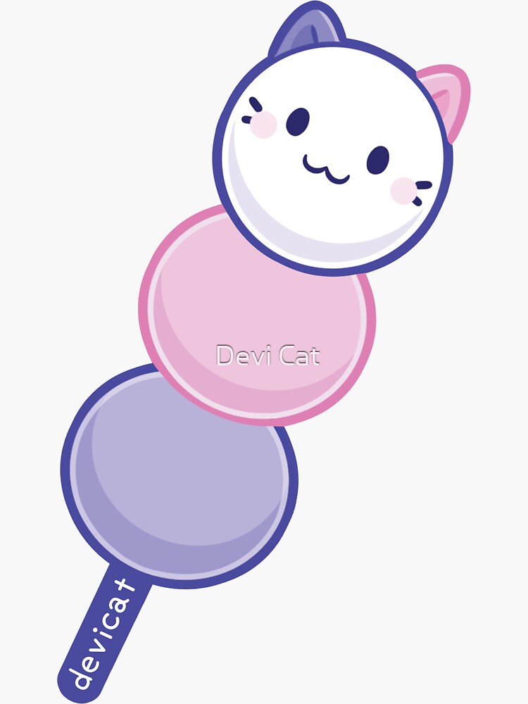 Thumbnail 3 of 3, Sticker, CandiCat Dango • 2022 designed and sold by devicatoutlet.