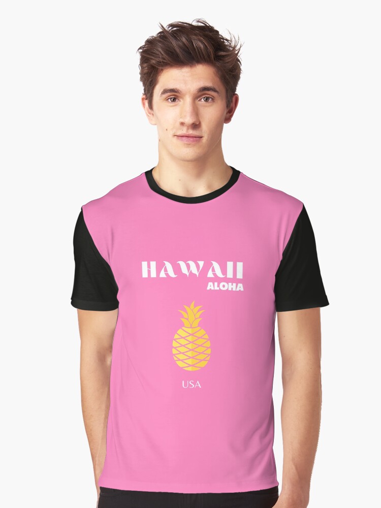 Pink and store yellow graphic tee