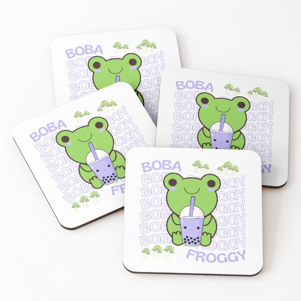 Item preview, Cute Cartoon Kawaii Frog drinking Boba Tea | adorable Boba animals | Kawaii aesthetic | Kawaii Boba Tea Frog | Froggy Boba | Chibi kawaii frog and mushroom designed and sold by Saffire6.