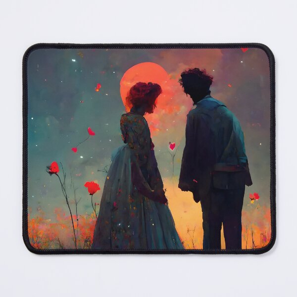 Item preview, Romantic couple stargazing painting designed and sold by GeneratedArt.