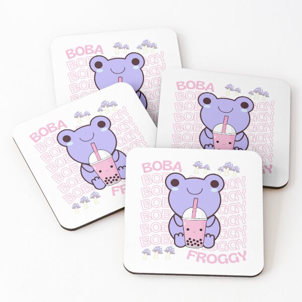 Item preview, Cute Cartoon Kawaii Frog drinking Boba Tea | adorable Boba animals | Kawaii aesthetic | Kawaii Boba Tea Frog | Froggy Boba | Chibi kawaii frog and mushroom designed and sold by Saffire6.
