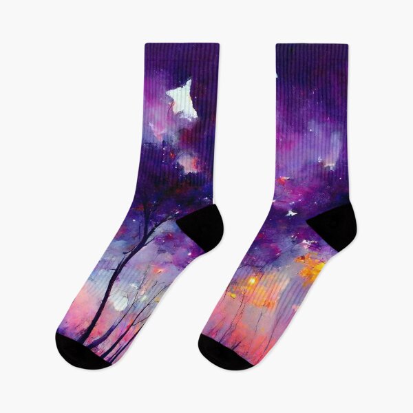 Item preview, Night purple sky painting designed and sold by GeneratedArt.