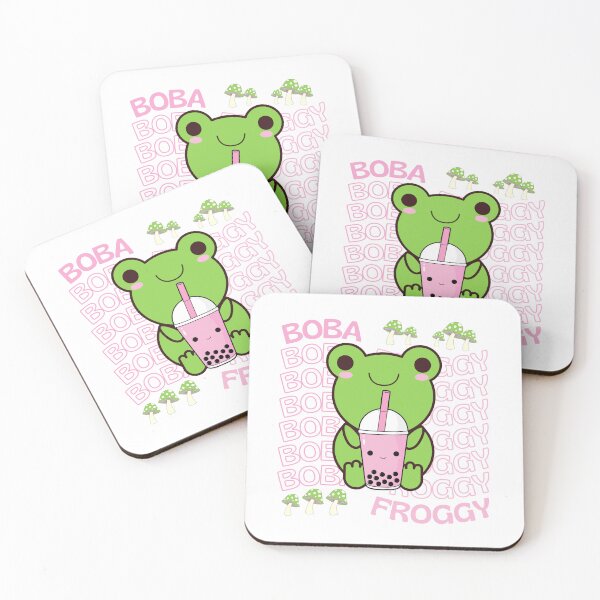 Item preview, Cute Cartoon Kawaii Frog drinking Boba Tea | adorable Boba animals | Kawaii aesthetic | Kawaii Boba Tea Frog | Froggy Boba | Chibi kawaii frog and mushroom designed and sold by Saffire6.
