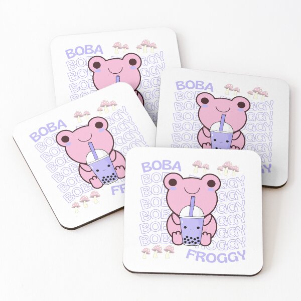 Item preview, Cute Cartoon Kawaii Frog drinking Boba Tea | adorable Boba animals | Kawaii aesthetic | Kawaii Boba Tea Frog | Froggy Boba | Chibi kawaii frog and mushroom designed and sold by Saffire6.