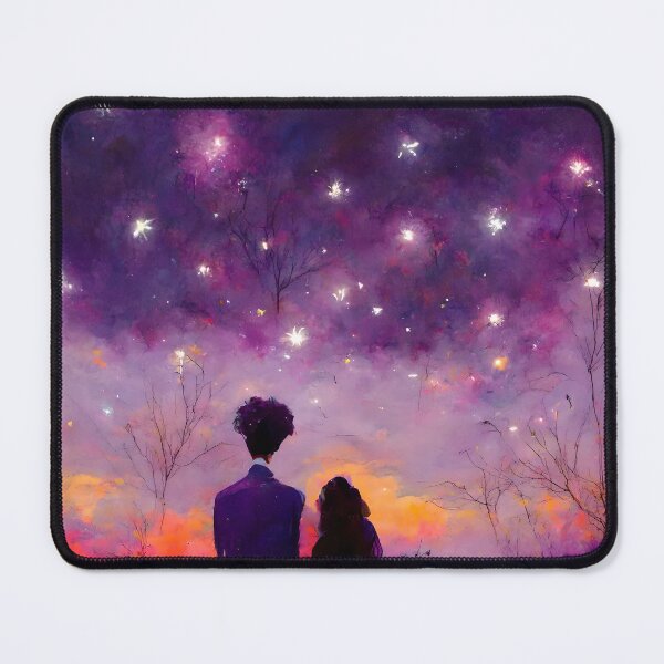 Item preview, Romantic night sky purple painting designed and sold by GeneratedArt.