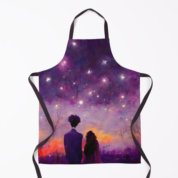 Item preview, Romantic night sky purple painting designed and sold by GeneratedArt.