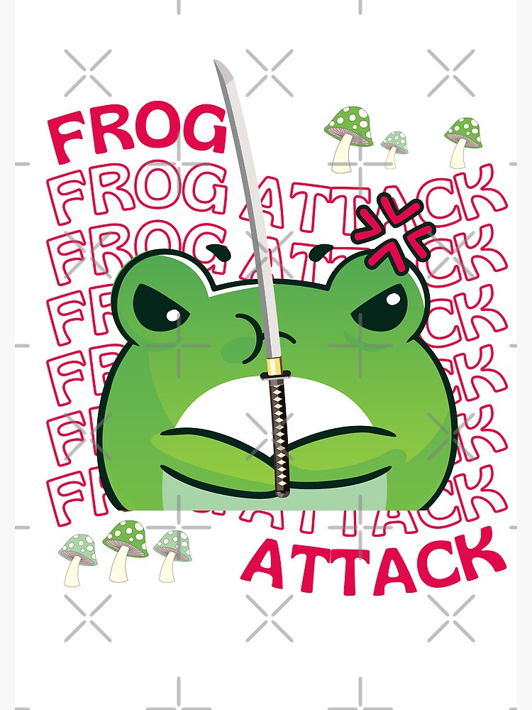 "Cute Cartoon Kawaii Frog holding knife adorable knife animals